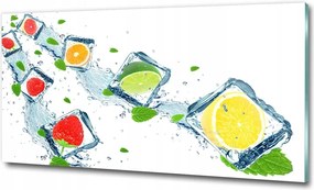 Fotó kép edzett üveg Gyümölcsök és víz 100x70