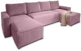 U alakú ülőgarnitúra SMART COSARO 295x140 cm, világos lila