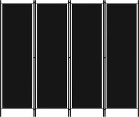 vidaXL fekete 4 paneles paraván 200 x 180 cm
