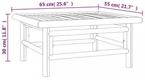 bambusz kerti asztal 65 x 55 x 30 cm