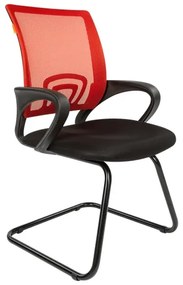 CHA-696V modern fémvázas szék karfával, piros