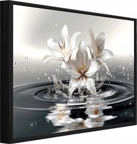 Vászonkép Fekete Keretben Virágok Absztrakt Nappali Hálószoba 60x40