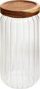 1000 Ml-es Üveg Ételtároló Doboz Fa FEDÉLLEL9X20,4 CM