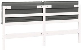 Kárpitozott fejtámla fejtámlával Fehér és világosszürke 200 cm