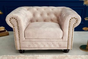 Design fotel Chesterfield pezsgő bársony