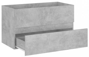 betonszürke szerelt fa mosdószekrény 80 x 38,5 x 45 cm