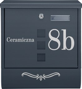 Antracit Postaláda Levéltartó Cső Minta