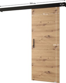 Tolóajtó, artisan tölgy/fekete/fekete, SALDOR 90 1