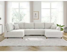 Krémszínű buklé sarokkanapé (jobb oldali-U alakú) Ariella – Ropez