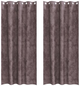 Velső Függönyök 2 db Gyűrűkkel Barna 225x140 cm