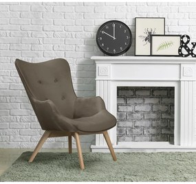 Világosbarna bársony fotel Niko – Ropez