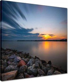 Vászonkép 40x40 Kő tengerpart tó