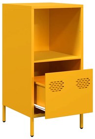 mustársárga hidegen hengerelt acél tálalószekrény 35x39x73,5 cm