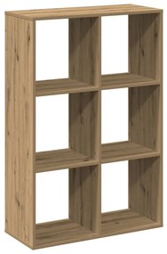 kézműves tölgy színű fa elválasztó könyvespolc 69,5x29x103,5 cm