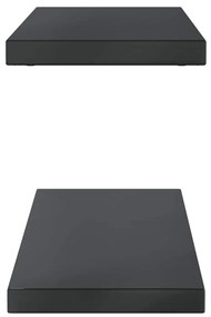 2 db fekete rozsdamentes acél fali polc 100 x 23,5 x 3 cm