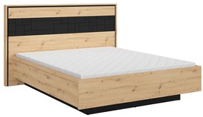 Franciaágy 160 cm Pont LOZ/160 (ágyráccsal)  (artisan tölgy + matt fekete). Akció -18%. 1063045