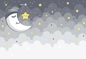 Fotótapéta Hold Csillagok Felhők vinil 368x280 gyerek hálószobába +ragasztó