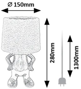 Rabalux 74216 - Asztali lámpa SMURFY 1xE14/40W/230V fényezett króm