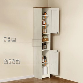 Koupelnová skříňka 30x30x170cm, mdf, bílá, AUK-E1166 WT