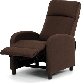 Polohovací křeslo, hnědá, látka, TV-W3397 BR2