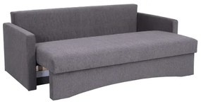 PAUL kárpitozott, háromszemélyes, kihúzható kanapé mindennapi alváshoz, karfás, szürke