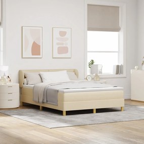 Boxspring Ágy Matraccal - Krém, 140x190 cm, Szövet