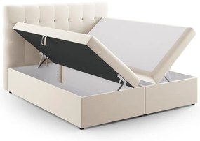 Bézs boxspring ágy tárolóhellyel 160x200 cm Bali – Cosmopolitan Design