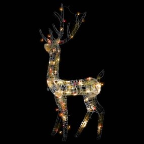 színes rénszarvasos karácsonyi dekoráció 140 LED-del 120 cm
