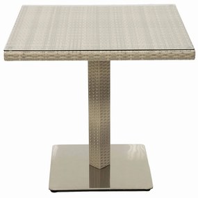 DEOKORK Kerti rattan asztal GINA 80x80 cm-es (szürke-bézs)