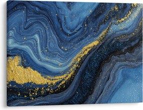 Kép - Kék-arany absztrakció (70x50 cm)
