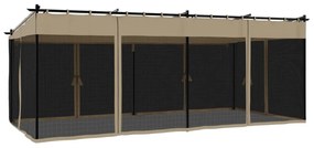 tópszínű acél pavilon hálós oldalakkal 6 x 3 m