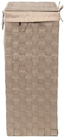 Laundry Basket Linen barna, fedeles szennyeskosár, magasság 60 cm - Compactor