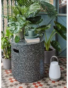 Fekete beton tárolóasztal, ⌀ 35 cm - Kave Home