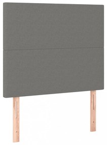 sötétszürke szövet ágykeret matrac nélkül 90x200 cm