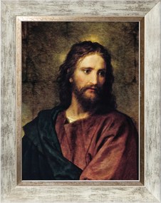 Názáreti Jézus Szakrális Vászonkép Fehér Keretben 30X40