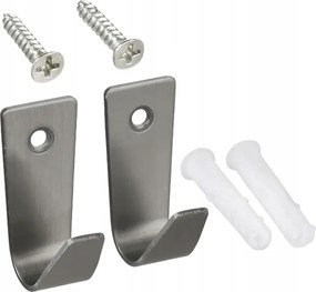 Fürdőszobái Akasztó 2 Db Ezüst Rozsdamentes Acél Masszív Csavaros Rögzítés