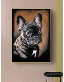 Elegáns fekete francia bulldog fali kép 30x40 cm