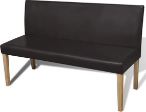 vidaXL sötétbarna műbőr pad 139,5 cm