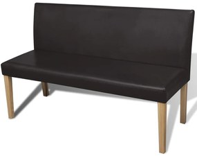 vidaXL sötétbarna műbőr pad 139,5 cm