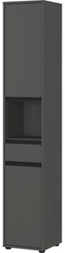 Antracitszürke magas keskeny fürdőszoba szekrény 33x181 cm Lemont – Germania