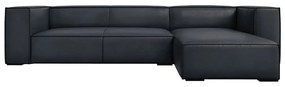 Sötétkék bőr sarokkanapé (jobb oldali) Madame – Windsor &amp; Co Sofas