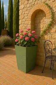 FURU SQUARE virágtartó 24 cm, khaki , 24 cm