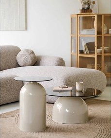 Kerek tárolóasztal üveg asztallappal ø 40 cm Ravello – House Nordic