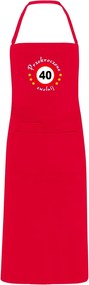 Konyhai kötény hímzéssel ajándék 40. születésnapra Hímzés 40-es