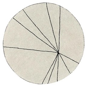 Krémszínű mosható kézi szövésű pamut kerek szőnyeg ø 160 cm Trace Beige – Lorena Canals