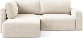 Krémszínű zsenília kinyitható-tárolóhelyes sarokkanapé (bal oldali-L alakú) Kona – Makamii