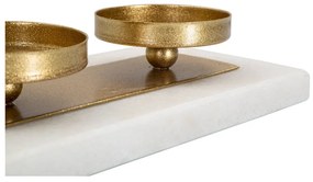 Aranyszínű-fehér gyertyatartó - Mauro Ferretti