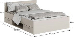 Ágykeret, 140x200, kasmír, MICHIGAN NEW