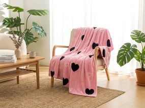 Mikroplüss pléd CORAZON, rózsaszín Méret: 200 x 220 cm
