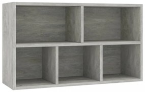 betonszürke szerelt fa könyv-/tálalószekrény 50 x 25 x 80 cm